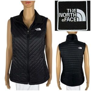 The North Face Womens Small Vest Black Quilted Lightweight Full Zip Outdoor EUC